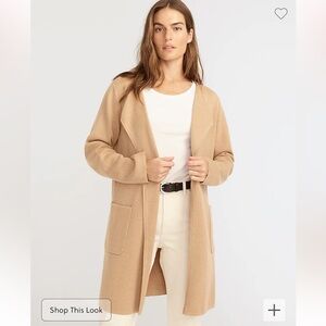 J Crew Juliette Collarless Sweater Blazer in Khaki